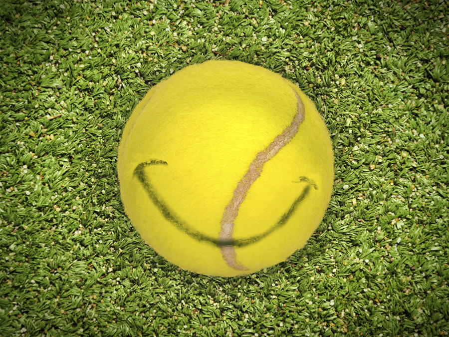 tennis ball smiling